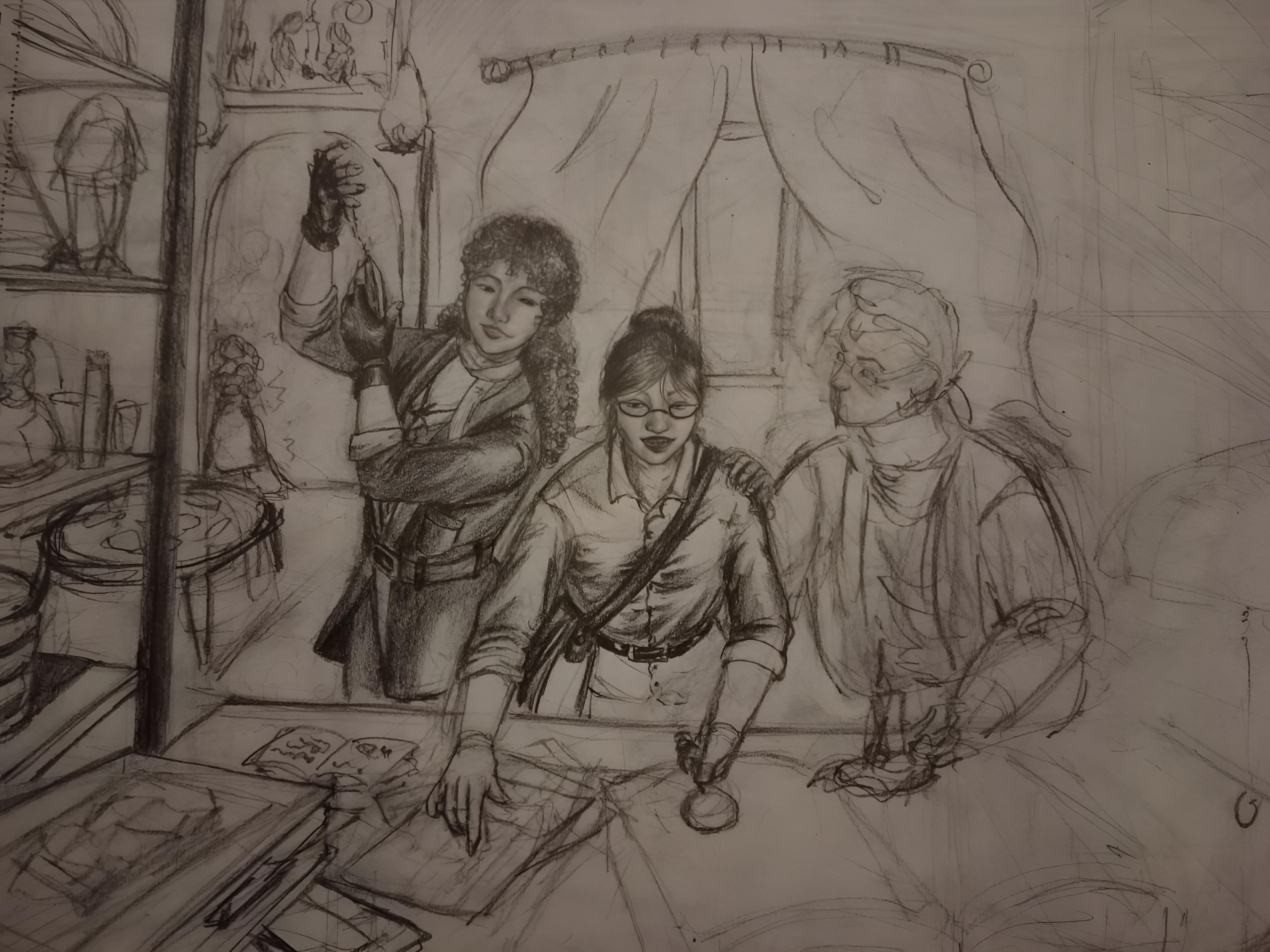 Composition II - Graphite Drawing by Eda Tunali