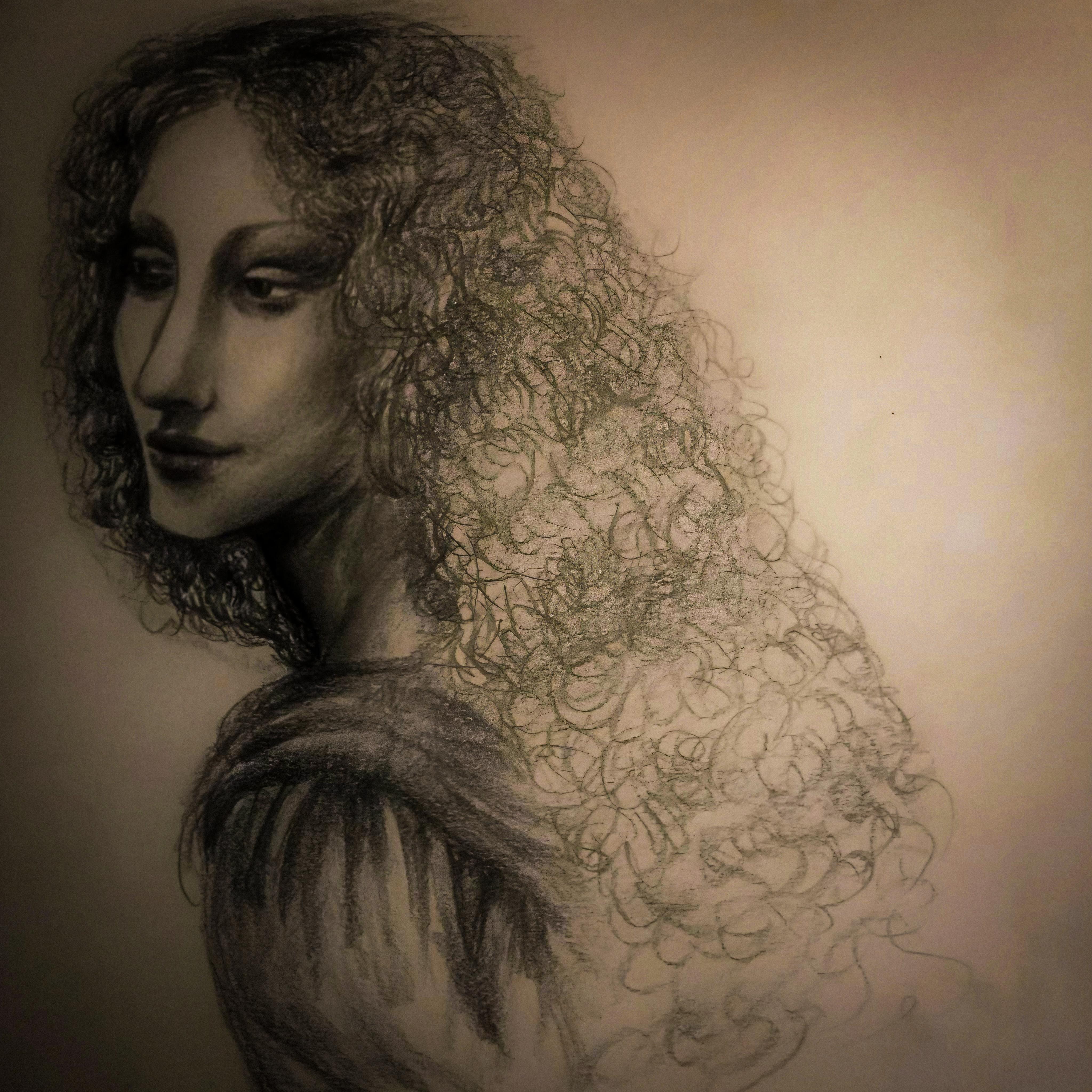 Portrait II - Graphite Drawing by Eda Tunali